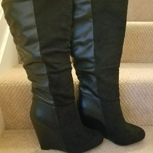 Charlotte Russe Knee High Wedge Boot